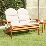 vidaXL Adirondack-Gartenbank mit Kissen 126 cm Massivholz Akazie