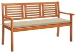 vidaXL 3-Sitzer-Gartenbank mit Auflage 150 cm Massivholz Eukalyptus