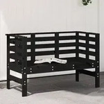 vidaXL Gartenbank Schwarz 111,5x53x71 cm Massivholz Kiefer