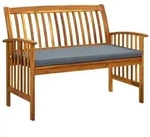 vidaXL Gartenbank mit Kissen 119 cm Massivholz Akazie
