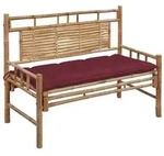 vidaXL Gartenbank mit Auflage 120 cm Bambus