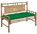 vidaXL Gartenbank mit Auflage 120 cm Bambus