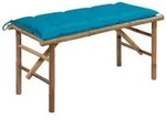 vidaXL Klappbare Gartenbank mit Auflage 118 cm Bambus