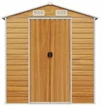 vidaXL Ger&auml;tehaus Hellbraun 191x555x198 cm Verzinkter Stahl