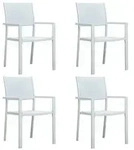 vidaXL Gartenst&uuml;hle 4 Stk. Wei&szlig; Kunststoff Rattan-Optik