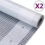 vidaXL Gitter-Abdeckplanen 2 Stk. 260 g/m2 3x15 m Wei&szlig;