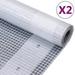 vidaXL Gitter-Abdeckplanen 2 Stk. 260 g/m2 4x15 m Wei&szlig;