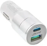 InLine&reg; USB 36W KFZ Ladeger&auml;t QC 3.0, USB-A + USB-C, PD 12/24V DC, wei&szlig; Strom /