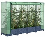 vidaXL Hochbeet mit Gew&auml;chshaus-Aufsatz Rattan-Optik 160x40x123 cm
