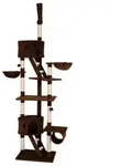 lionto Kratzbaum mit Deckenspanner, 230-250 cm gro&szlig;er Aktivit&auml;tsturm mit 2 H&ouml;hlen,