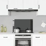 vidaXL K&uuml;chenr&uuml;ckwand Schwarz 80x50 cm Hartglas
