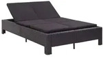 vidaXL 2-Personen-Sonnenliege mit Auflage Schwarz Poly Rattan