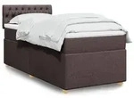vidaXL Boxspringbett mit Matratze Dunkelbraun 100x200 cm Stoff