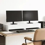 vidaXL Monitorst&auml;nder mit Schubladen Wei&szlig; 100x27x15 cm Holzwerkstoff