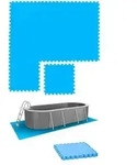 1,9m2 Poolunterlage - 8 Gro&szlig;e Poolmatten - 50x50 Outdoor Pool Bodenschutzmatte