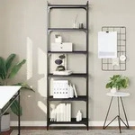 vidaXL B&uuml;cherregal 6 B&ouml;den Schwarz 60x30x188 cm Holzwerkstoff