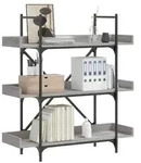 vidaXL B&uuml;cherregal 3 B&ouml;den Grau Sonoma 100x33x108,5 cm Holzwerkstoff