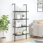 vidaXL Leiterregal mit 4 B&ouml;den Schwarz 64x35x152,5 cm