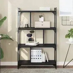 vidaXL B&uuml;cherregal 4 B&ouml;den Schwarz 76x32x123 cm Holzwerkstoff