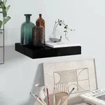 vidaXL Schweberegal Hochglanz-Schwarz 23x23,5x3,8 cm MDF