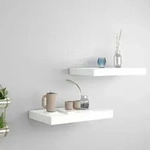 vidaXL Schweberegale 2 Stk. Wei&szlig; 40x23x3,8 cm MDF