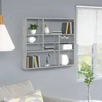 vidaXL Wandregal Grau Sonoma 90x16x78 cm Holzwerkstoff