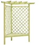 vidaXL Eckpergola mit Bank 130&times;130&times;197 cm Kiefernholz Impr&auml;gniert