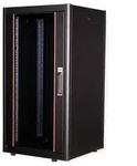 "Roline Basic - Schrank Netzwerkschrank - Glas-T&uuml;r, 600x600 BxT - RAL 9005, Jet