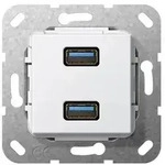 Gira UP Tragring 2xUSB A rws 568503