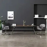 vidaXL Drehbare Esszimmerst&uuml;hle 2 Stk. Grau Stoff