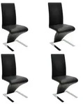 vidaXL Esszimmerst&uuml;hle 4 Stk. Schwarz Kunstleder