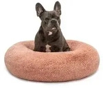 lionto Hundebett aus Pl&uuml;sch in Donut-Form, 70 cm Durchmesser, rosa