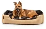 lionto Hundebett, weiches Kuschelbett mit herausnehmbarem Wendekissen &