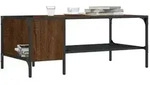vidaXL Couchtisch mit Regal Braun Eichen-Optik 100x51x40 cm