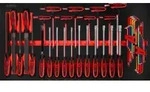 KS TOOLS Schraubendreher- / und Feilen-Satz in Schaumstoffeinlage,