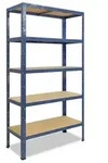 shelfplaza HOME 180x90x50 cm Schwerlastregal in blau mit 5 B&ouml;den und 175 kg Traglast