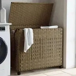 vidaXL W&auml;schekorb mit Rollen 66x35x60 cm Rattan