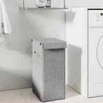 vidaXL Faltbarer W&auml;schekorb Grau 26 x 34,5 x 59,5cm Leinenimitat Stoff