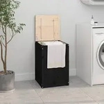 vidaXL W&auml;schetruhe Schwarz 44x44x66 cm Massivholz Kiefer