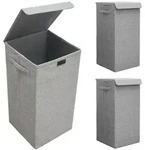 2er Set 50L W&auml;schekorb mit Deckel 30x30x60 - XXL W&auml;schesammler W&auml;schebox...