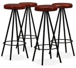 vidaXL Barhocker 4 Stk. Echtleder
