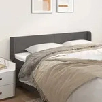 vidaXL Kopfteil mit Ohren Grau 183x16x78/88 cm Kunstleder