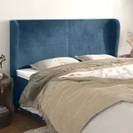 vidaXL Kopfteil mit Ohren Dunkelblau 183x23x118/128 cm Samt