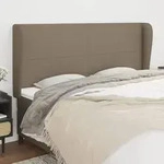 vidaXL Kopfteil mit Ohren Taupe 203x23x118/128 cm Stoff