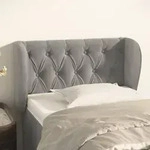 vidaXL Kopfteil mit Ohren Hellgrau 83x23x78/88 cm Samt