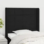 vidaXL Kopfteil mit Ohren Schwarz 93x16x118/128 cm Stoff