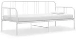 vidaXL Schlafsofa Bettgestell Wei&szlig; Metall 90x200 cm