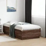 vidaXL Bettgestell Braun Eichen-Optik 75x190 cm Holzwerkstoff