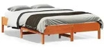 vidaXL Massivholzbett ohne Matratze Wachsbraun 140x190 cm Kiefernholz