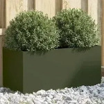 vidaXL Pflanzk&uuml;bel Olivgr&uuml;n 62x30x29 cm Stahl